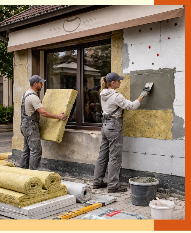 Утепление кафе в Серпухове от 4268 руб/м2 — комплексно под ключ | ТепломастерСрп